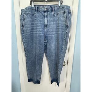 American Eagle Jeans Plus Size 24 Short Mom Jeans High Rise Pleated Festival 90s